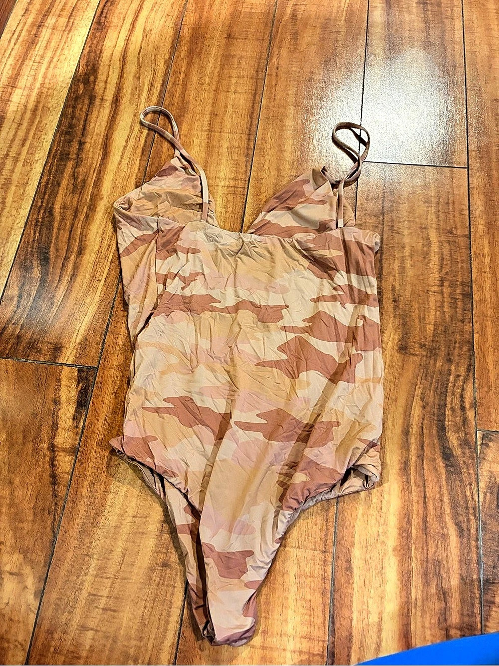 Mai Underwear Camo One-Piece Swimsuit in Pink & Brown Size Small